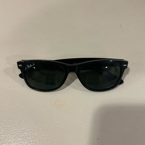 RAY-BAN RB2132 SHINY BLACK G15 Polarized New WAYFARER SUNGLASSES w/CASE